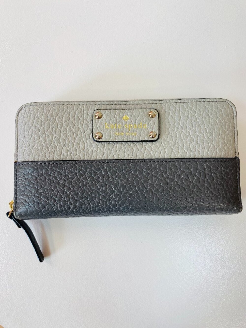 Kate Spade Grey Colorblock Grove Street Neda Zip Around Wallet